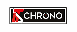 Logo IT CHRONO pour Bicicleta-Maurandy à lacaune-alban-brassac-81230 avec symbole d’horloge rouge sur fond noir,